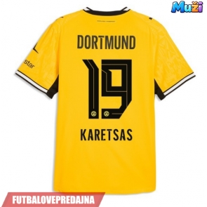Lacne Muži Futbalové dres Borussia Dortmund Konstantinos Karetsas #19 2026-27 Krátky Rukáv - Domáci
